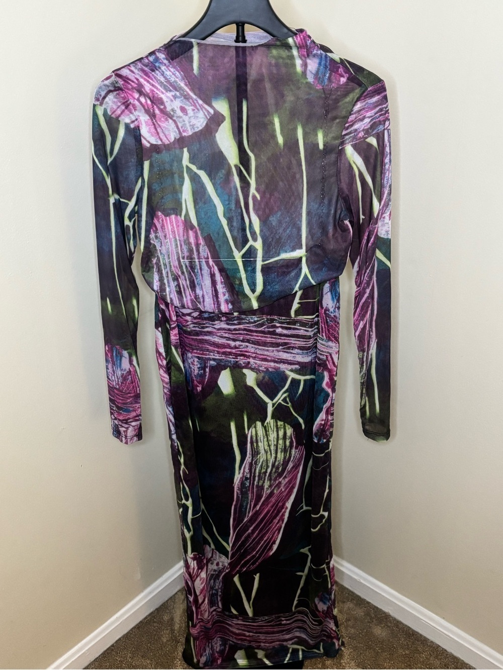 Fashion Nova Purple Multi Sheer Floral Maxi Skirt Set - Picture 3 of 5